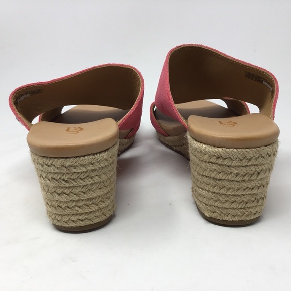 UGG Pink Eirene Slip On Espadrille Wedge Sandal - Picture 4 of 11